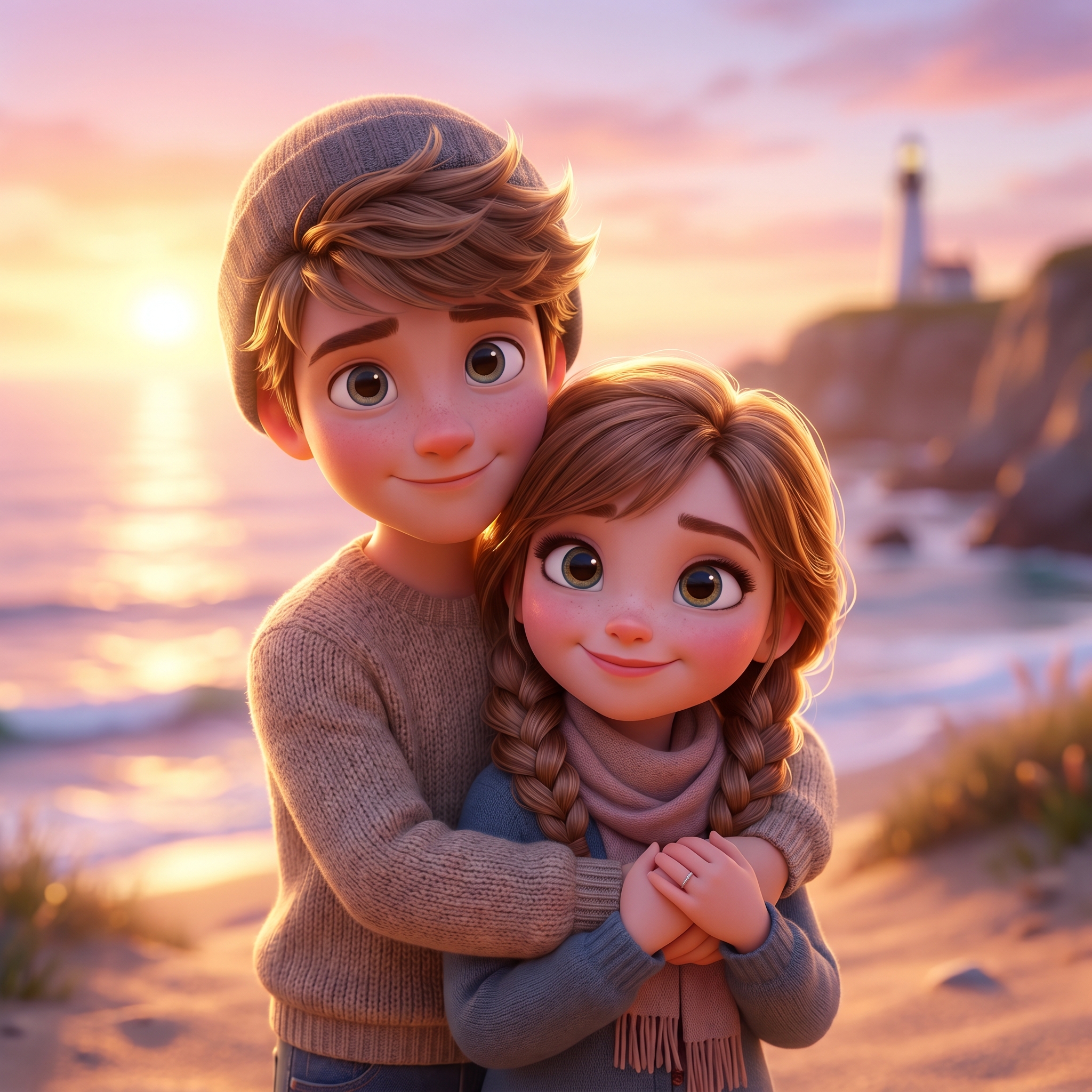 Cute Couple On Seashore